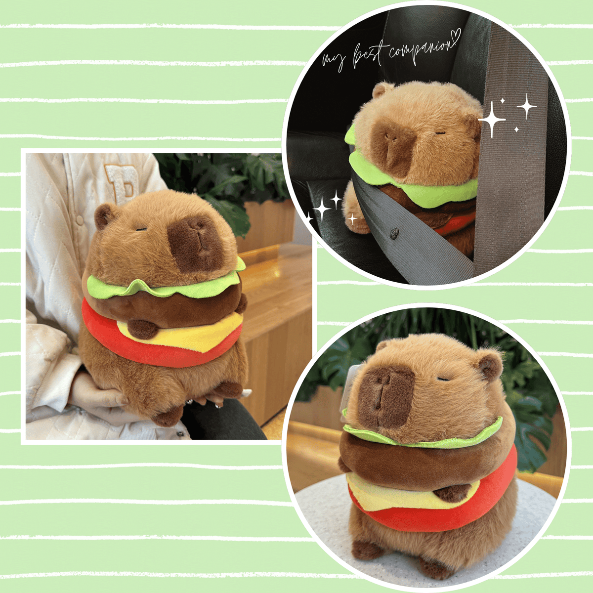 Hamburger Capybara Plush